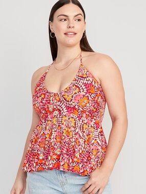 Old Navy Floral Halter Tankini Top in Pink Multi size XL